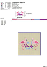 Load image into Gallery viewer, Party Flamingo Machine Embroidery Patterns, Drinking Flamingo Embroidery Designs, Tropical Bird Embroidery Sayings, Summer Shirts Pes Files, Simple Flamingo Jef Files, Drinking Embroidery-Kraftygraphy
