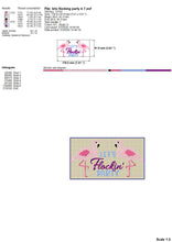 Load image into Gallery viewer, Party Flamingo Machine Embroidery Patterns, Drinking Flamingo Embroidery Designs, Tropical Bird Embroidery Sayings, Summer Shirts Pes Files, Simple Flamingo Jef Files, Drinking Embroidery-Kraftygraphy
