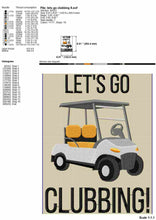 Load image into Gallery viewer, Funny golf machine embroidery designs - Let&#39;s go clubbing-Kraftygraphy
