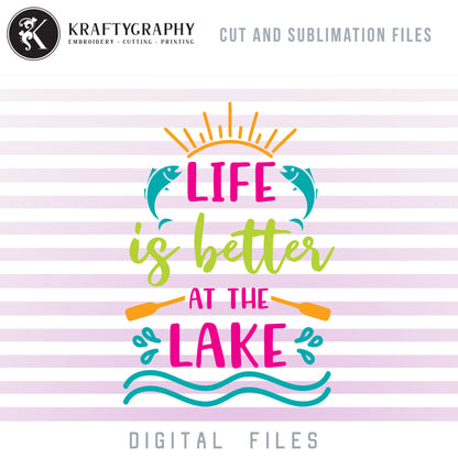 Lake SVG Bundle, Lake Clipart, Lake House Vector, Lake House Sign Sayings, Fishing SVG Images, Camping Quotes SVG, Mountain Camping SVG, Summer Shirt SVG,-Kraftygraphy