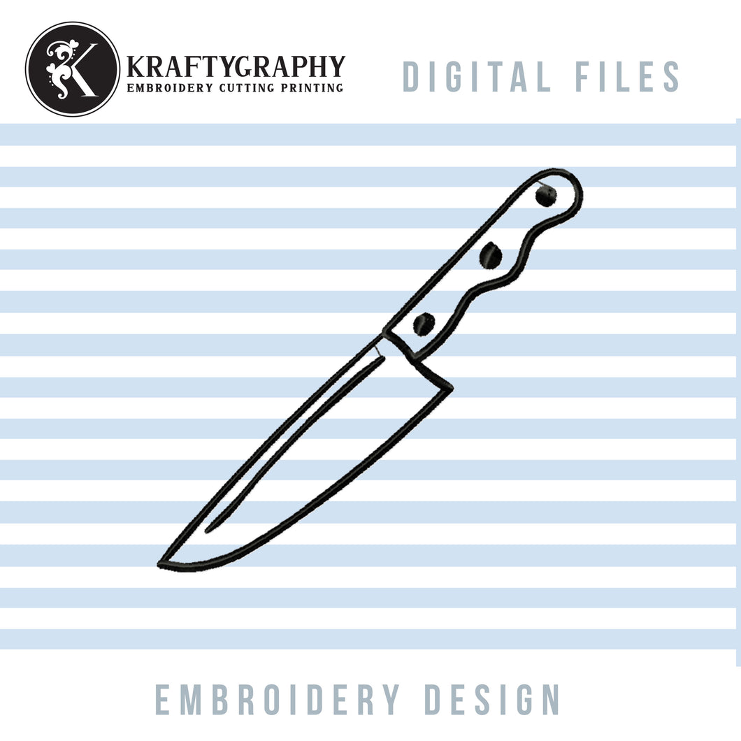 Knife Kitchen embroidery design-Kraftygraphy