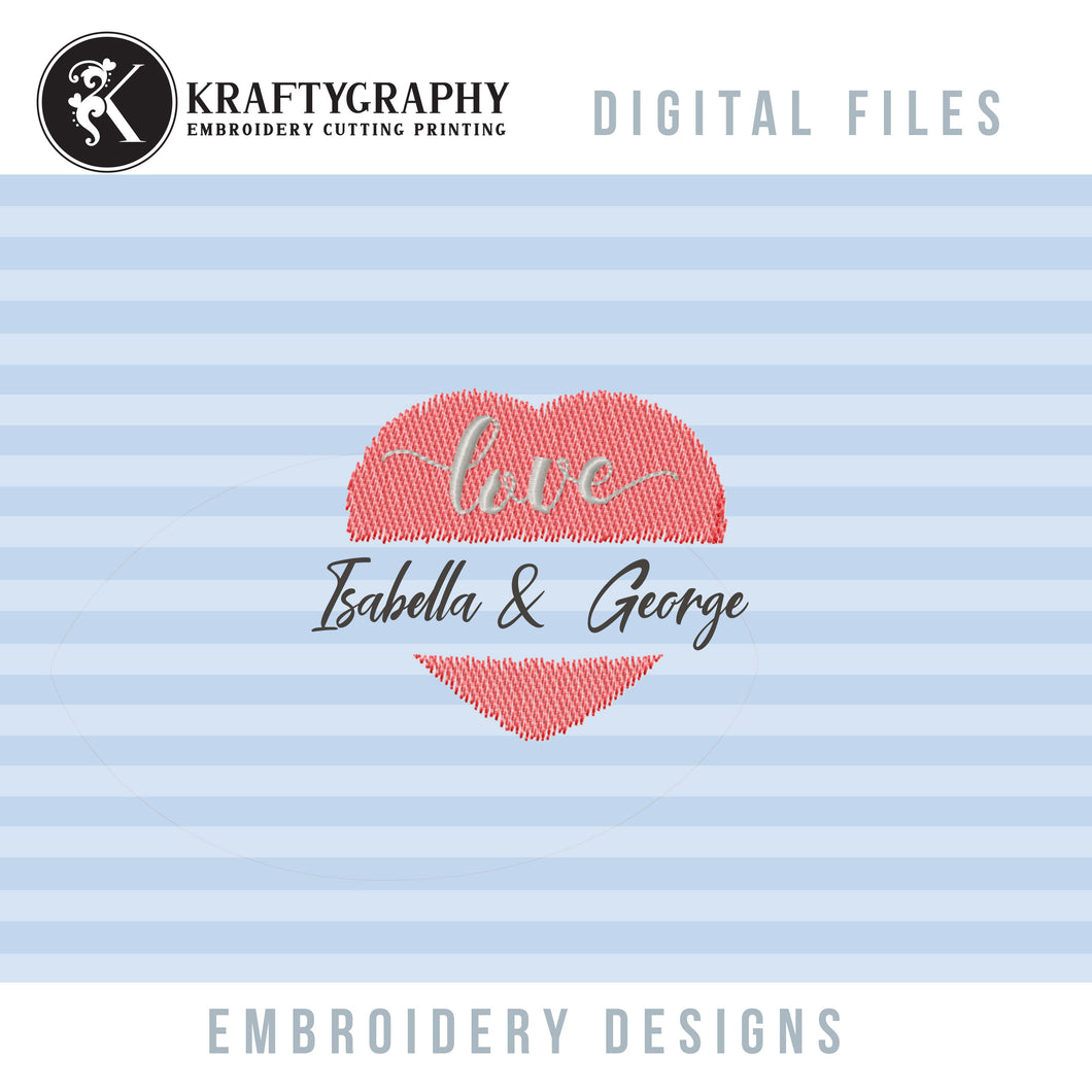 Sketch Heart Embroidery Design Split Monogram Frame for Machine Embroidery-Kraftygraphy