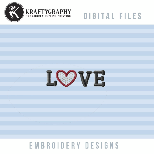 Love Golf Machine Embroidery Designs | Multiple Sizes | 2 Styles | Different Formats-Kraftygraphy