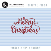 Load image into Gallery viewer, Simple Merry Christmas embroidery design, small and big size-Kraftygraphy
