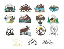 Load image into Gallery viewer, Mountain scene embroidery designs bundle for machine-Kraftygraphy
