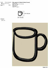 Load image into Gallery viewer, Simple mug kitchen embroidery design-Kraftygraphy
