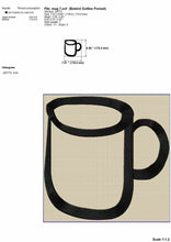 Load image into Gallery viewer, Simple mug kitchen embroidery design-Kraftygraphy
