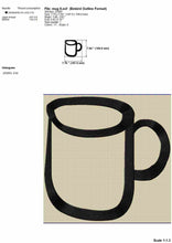 Load image into Gallery viewer, Simple mug kitchen embroidery design-Kraftygraphy
