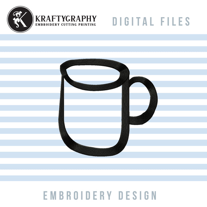 Simple mug kitchen embroidery design-Kraftygraphy