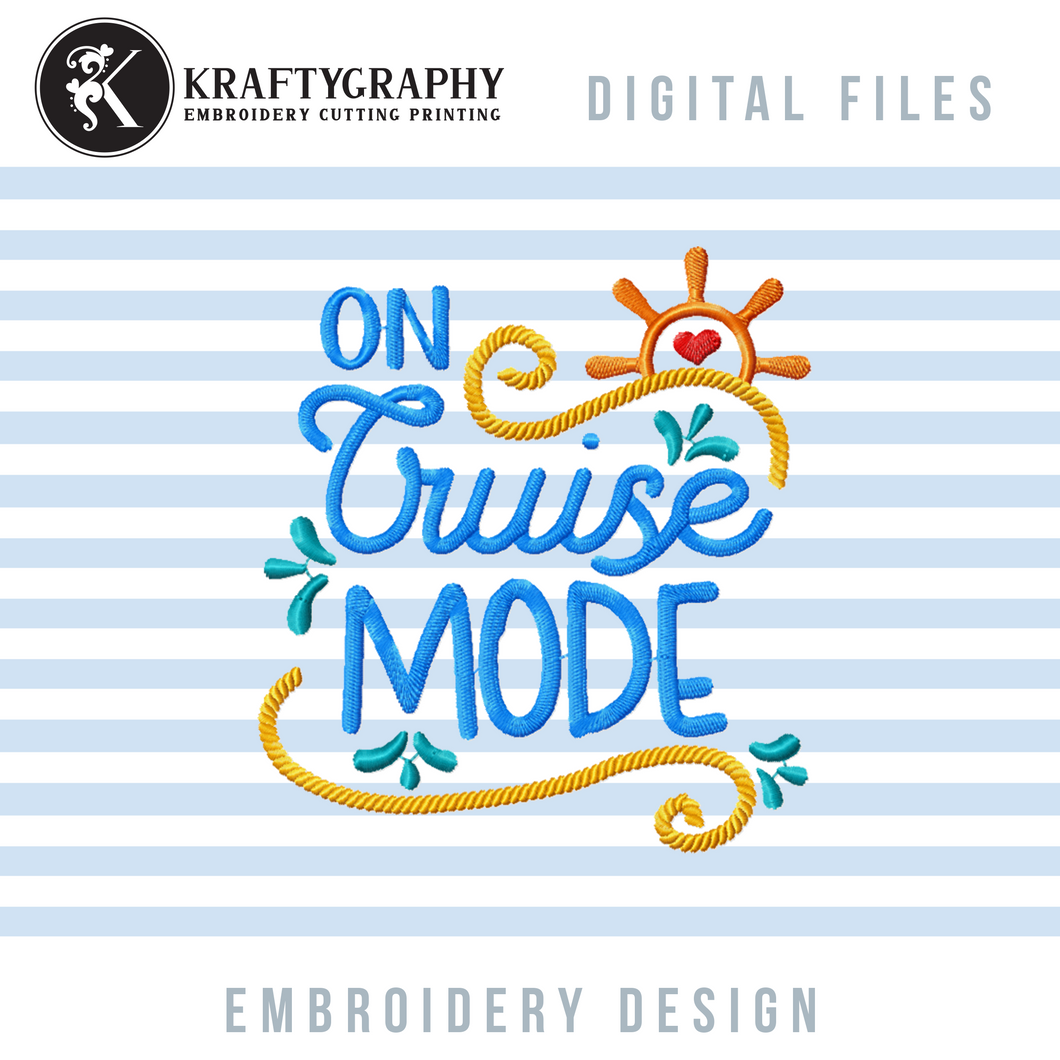 Cruise Mode Machine Embroidery Designs-Kraftygraphy