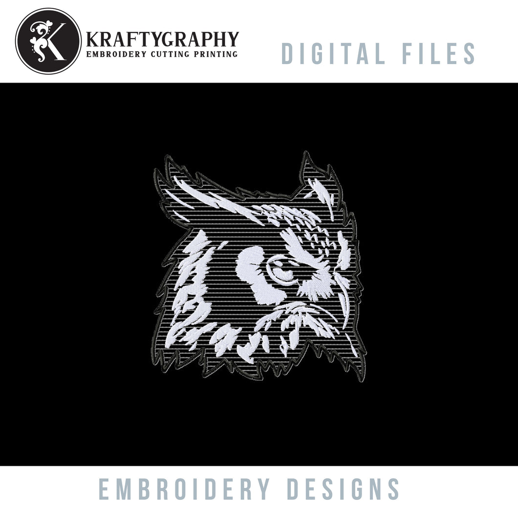 Owl Face Embroidery Design Applique for Machine Emrboidery Projects-Kraftygraphy