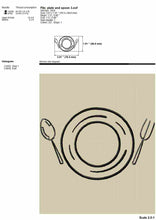 Load image into Gallery viewer, Plate and spoon kitchen embroidery design-Kraftygraphy
