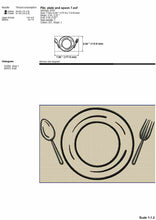 Load image into Gallery viewer, Plate and spoon kitchen embroidery design-Kraftygraphy
