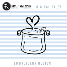 Load image into Gallery viewer, Cooking pot kitchen embroidery design-Kraftygraphy
