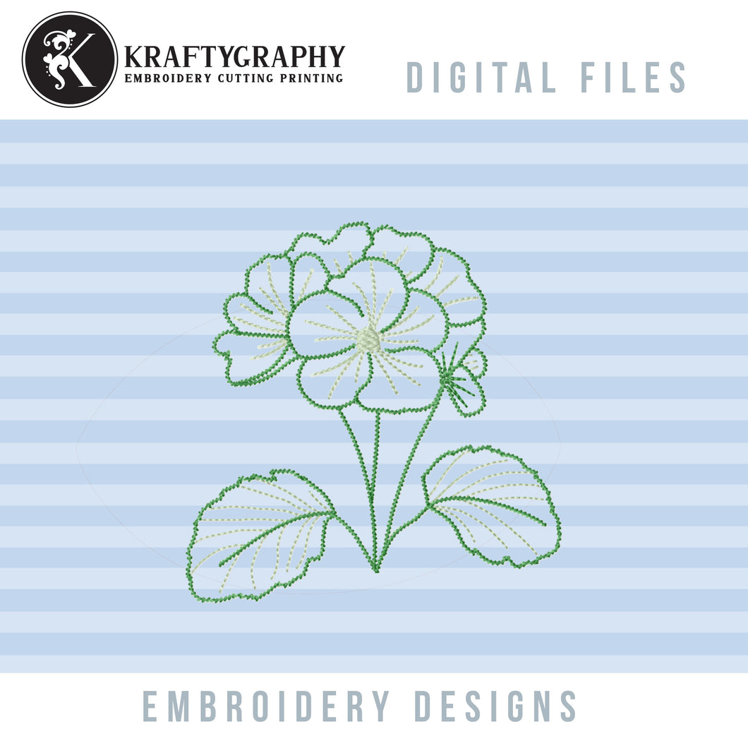 Primerose Bouquet Embroidery Design for Spring Projects-Kraftygraphy