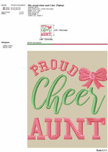 Load image into Gallery viewer, Cheer embroidery designs - Proud cheer aunt-Kraftygraphy
