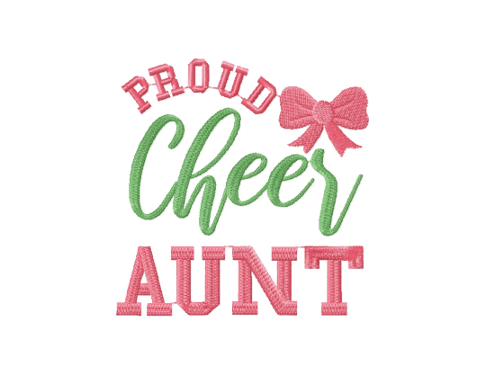 Cheer embroidery designs - Proud cheer aunt-Kraftygraphy