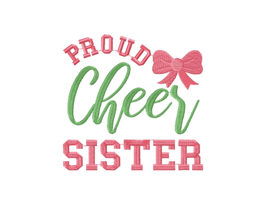 Cheer embroidery designs - Proud cheer sister-Kraftygraphy