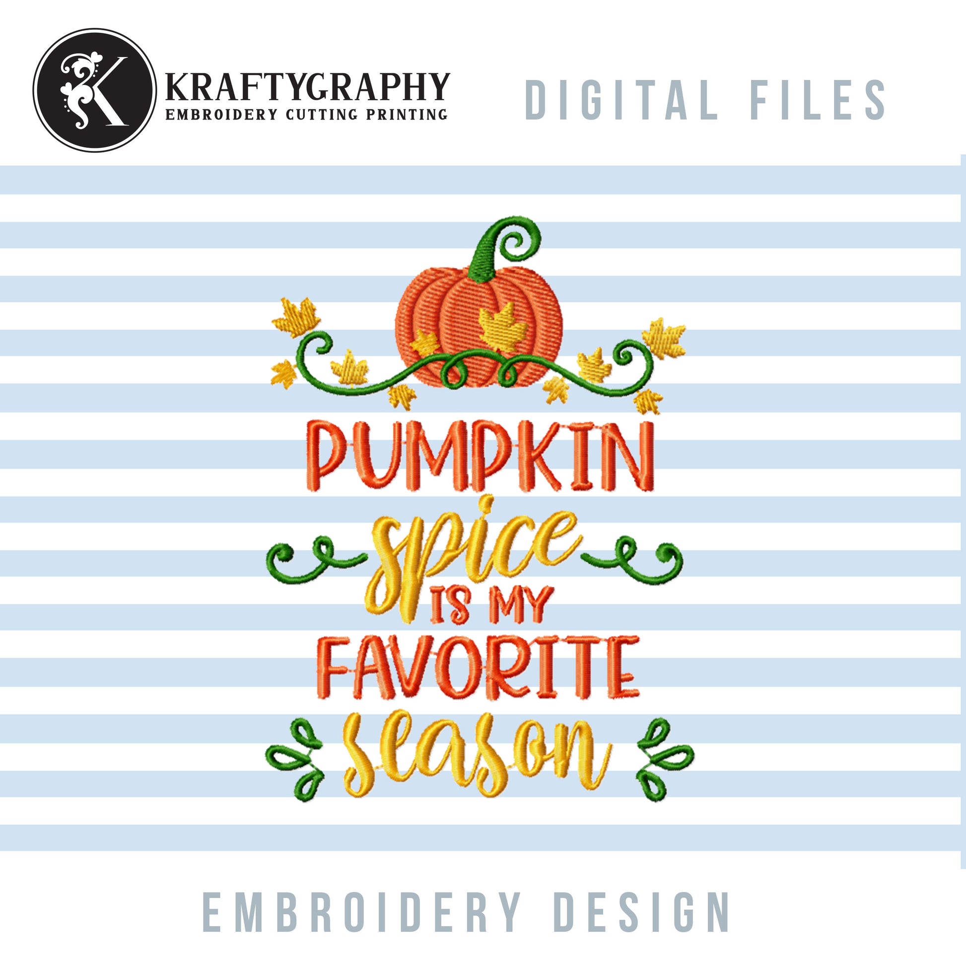 Halloween Embroidery Designs Bundle – Fall Machine Embroidery Patterns with Pumpkin Sayings-Kraftygraphy