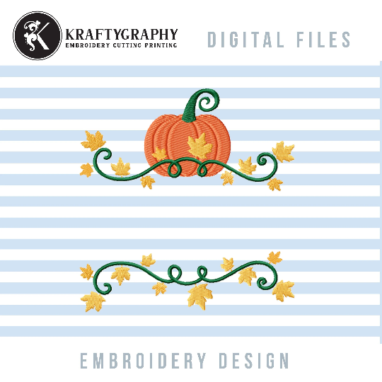 Pumpkin Frame Embroidery Designs, Pumpkin Towel Embroidery Designs, Pumpkin Monogram Embroidery Design-Kraftygraphy