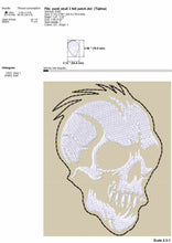 Load image into Gallery viewer, Punk rock skull machine embroidery designs for patches-Kraftygraphy
