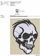 Load image into Gallery viewer, Punk rock skull machine embroidery designs for patches-Kraftygraphy
