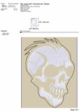 Load image into Gallery viewer, Punk rock skull machine embroidery designs for patches-Kraftygraphy
