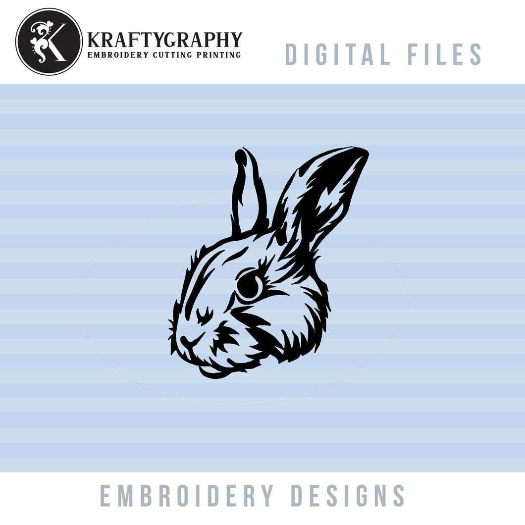 Bunny Beauty: Adorable Bunny Face Embroidery Design for Animal Projects-Kraftygraphy