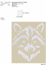 Load image into Gallery viewer, Mischievous White: Raccoon Face Embroidery Design-Kraftygraphy
