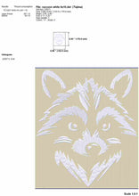 Load image into Gallery viewer, Mischievous White: Raccoon Face Embroidery Design-Kraftygraphy
