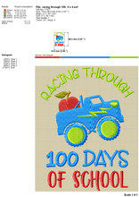 Load image into Gallery viewer, 100 Days of School Embroidery Designs for Boys, Truck Machine Embroidery Applique-Kraftygraphy
