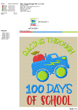 Load image into Gallery viewer, 100 Days of School Embroidery Designs for Boys, Truck Machine Embroidery Applique-Kraftygraphy
