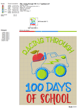 Load image into Gallery viewer, 100 Days of School Embroidery Designs for Boys, Truck Machine Embroidery Applique-Kraftygraphy
