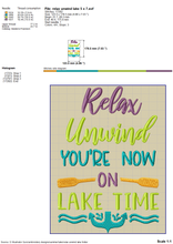 Load image into Gallery viewer, Relax Unwind Lake Time Machine Embroidery Designs, Camping Sayings Embroidery Designs, Fishing Shirt for Embroidery, Mountain Embroidery Design, Beach Towel Embroidery, Lake Pes, Lake Backpack Embroidery,-Kraftygraphy
