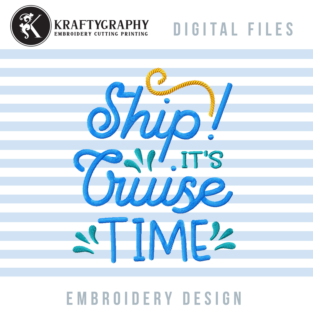 Cruise Time Machine Embroidery Designs, Cruise Embroidery Sayings-Kraftygraphy