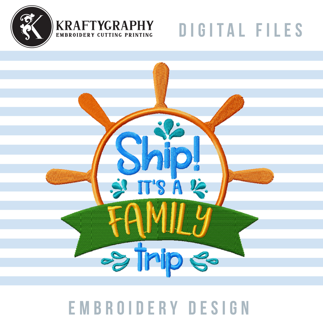 Family Trip Machine Embroidery Designs, Cruise Embroidery Patterns-Kraftygraphy