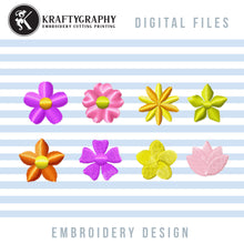 Load image into Gallery viewer, Easy Flowers Embroidery Designs, Small Florals Embroidery Patterns, Simple Flower Machine Embroidery Files, Mini Flowers Pes Files, Lotus Flower Embroidery, Decorative Flowers Hus Files,-Kraftygraphy
