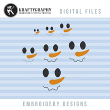 Load image into Gallery viewer, $1.00 Snowman face embroidery design for ball embroidery-Kraftygraphy
