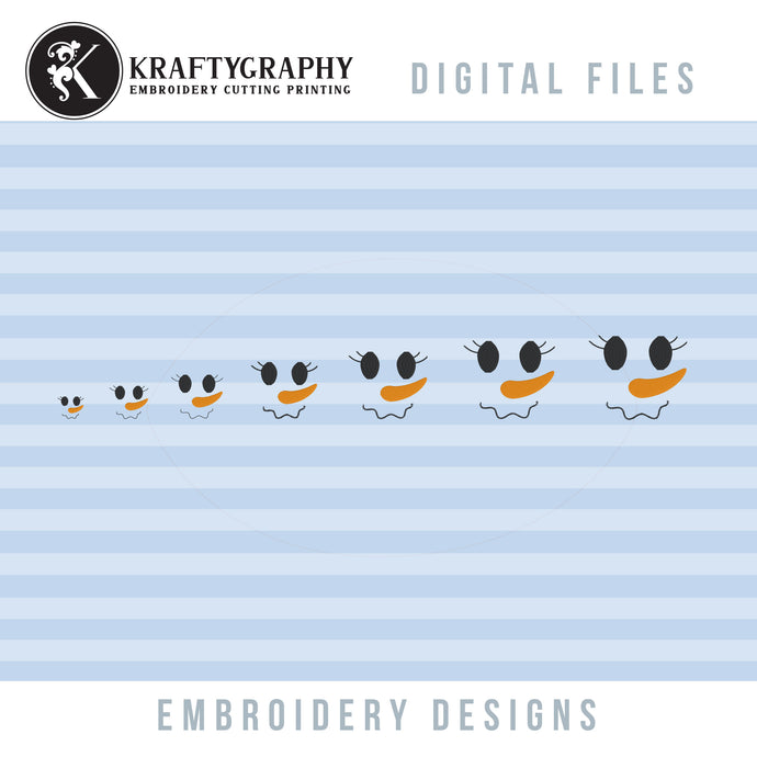 $1.00 Snowman face embroidery design for girls-Kraftygraphy