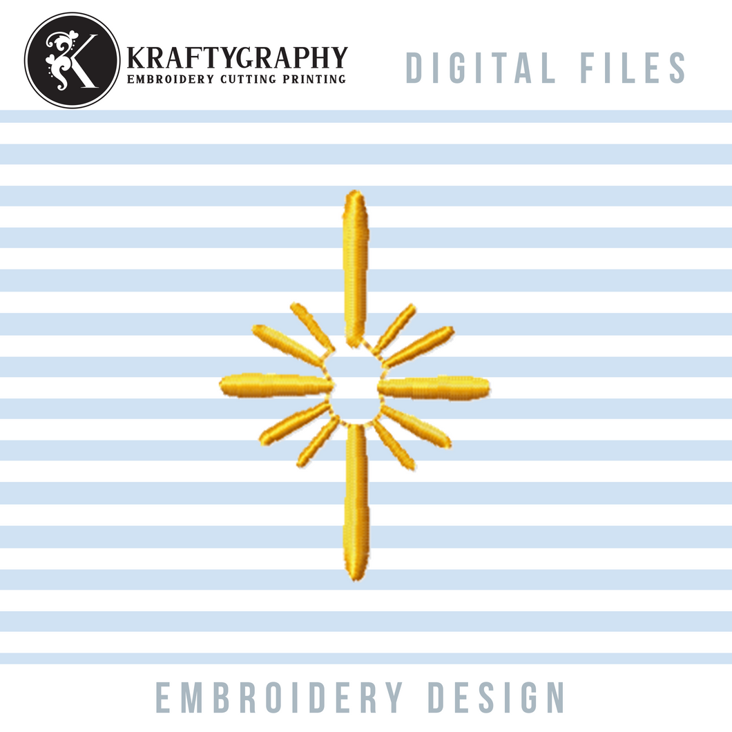 Star Machine Embroidery Design, Sparkle Element Embroidery Patterns-Kraftygraphy