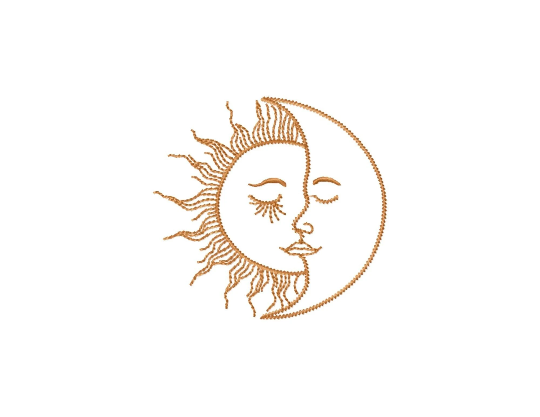 Celestial embroidery designs - Sun and moon-Kraftygraphy