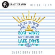 Load image into Gallery viewer, Lake Embroidery Designs, Camping Machine Embroidery Designs, Embroidered Fishing Shirts, Fishing Girl Embroidery Designs, Embroidered Summer Hats, Sunrise Embroidery Designs, Beach Towel Embroidery,-Kraftygraphy
