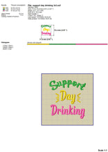 Load image into Gallery viewer, Day Drinking Machine Embroidery Designs, Funny Drinking Embroidery Patterns, Alcohol Embroidery Sayings, Adult Humor Embroidery Quotes,-Kraftygraphy
