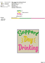 Load image into Gallery viewer, Day Drinking Machine Embroidery Designs, Funny Drinking Embroidery Patterns, Alcohol Embroidery Sayings, Adult Humor Embroidery Quotes,-Kraftygraphy

