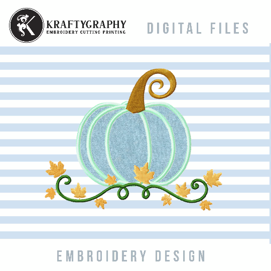Swirl Pumpkin Embroidery Design, Pumpkin Applique Machine Embroidery, Cute Pumpkin Embroidery Pes,-Kraftygraphy