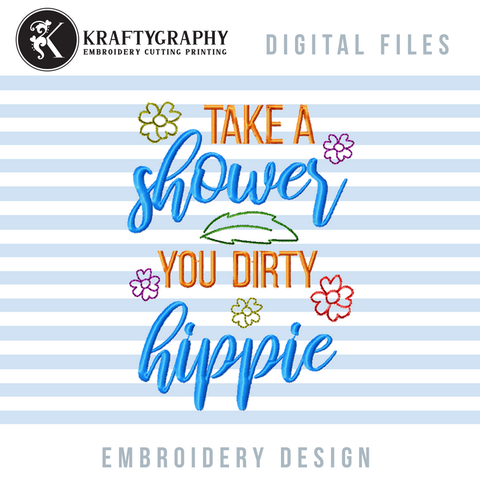 Bath Towel Machine Embroidery Designs, Bathroom Embroidery Patterns, Funny Bath Embroidery Sayings, Dirty Hippie Pes Files-Kraftygraphy