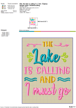 Load image into Gallery viewer, The Lake Is Calling and I Must Go Embroidery Designs, for Lake Embroidery Designs, Camping Embroidery File, Mountain Embroidery Pattern, Embroidery Summer Hats, Beach Towel Embroidery,-Kraftygraphy

