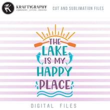 Load image into Gallery viewer, Lake Is My Happy Place SVG, Lake Cabin SVG, Welcome to the Lake SVG, Lake Clipart Design, Lake PNG, Fishing Flag SVG, Fishing Shirt SVG, Camping Signs SVG, Mountain Cabin SVG, Summer Shirt SVG,-Kraftygraphy
