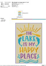 Load image into Gallery viewer, The Lake Is My Happy Place Embroidery Designs, Camping Machine Embroidery Designs, Fishing Cap Embroidery Designs, Mountain Embroidery Pattern, Embroidery Summer Hats, Beach Towel Embroidery, Lake Pes,-Kraftygraphy
