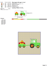 Load image into Gallery viewer, Easter Tractor Embroidery Designs, Tractor With Eggs Embroidery Patterns, Kids Easter Machine Embroidery Files, Tractor 5 X 7 Applique, Farm Tractor Pes Files, Small Tractor Embroidery 2 X 2,-Kraftygraphy
